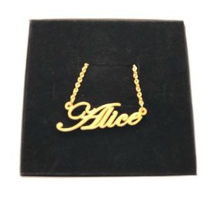 14K Gold Plated Name Necklace  - Alice